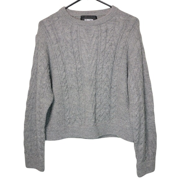 Reformation Sweaters - Reformation Sweater Delia Cable Knit Ribbed 100% Alpaca Pullover Sz SMALL Gray